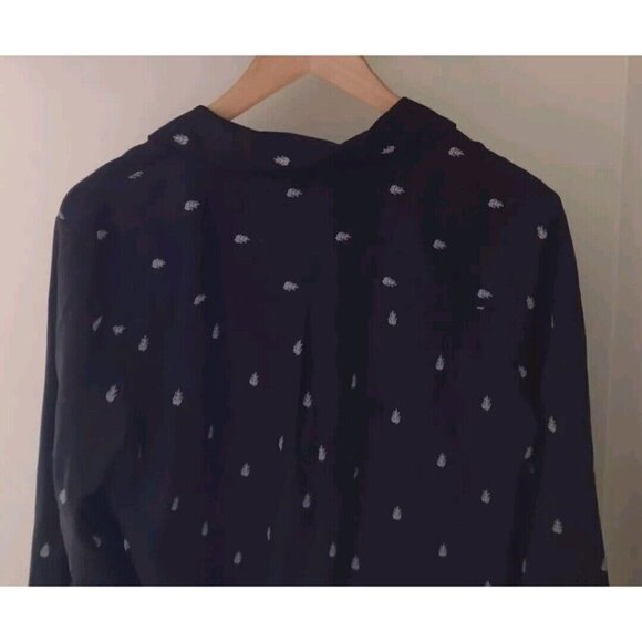 Garnet Hill V Neck Popover Blouse - Picture 9 of 10